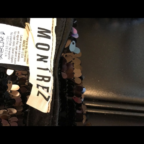 Montez Black Sequin Halter Dress - Picture 4 of 9